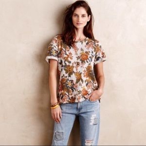 Saturday Sunday Floral Short Sleeve Sweatshirt L